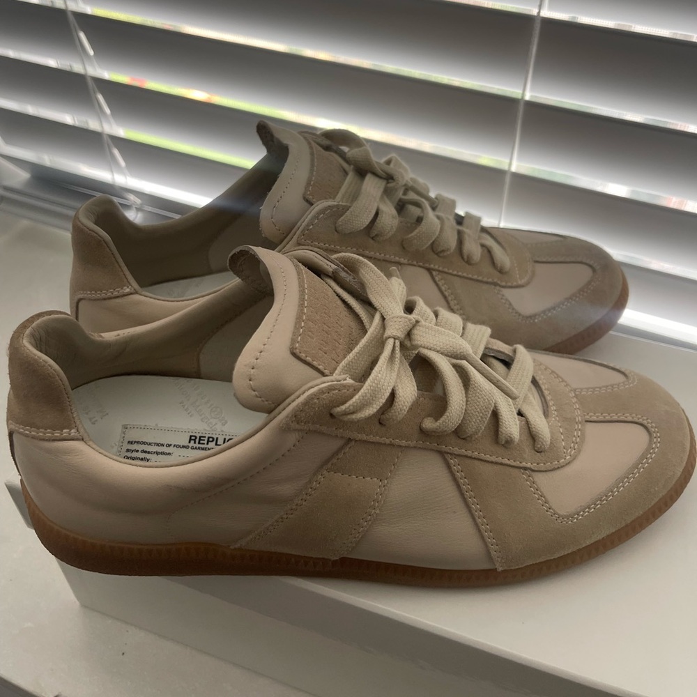 MAISON MARGIELA MENS REPLICA SNEAKERS IN LAMB/PAPYRUS #MM #MaisonMargiela